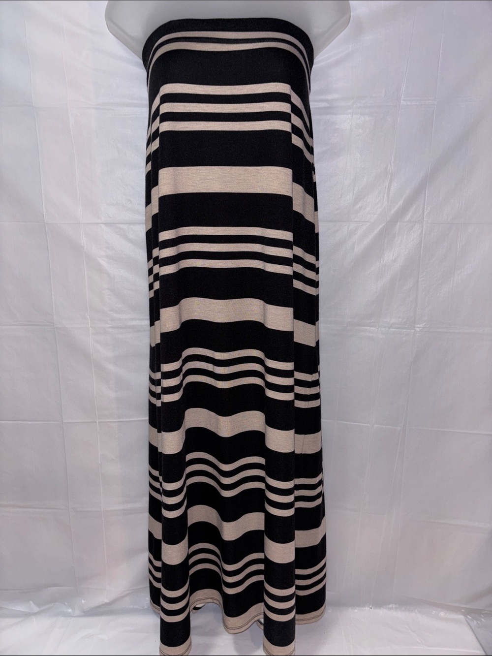 Ambiance Black and Cream Strapless Maxi Skirt